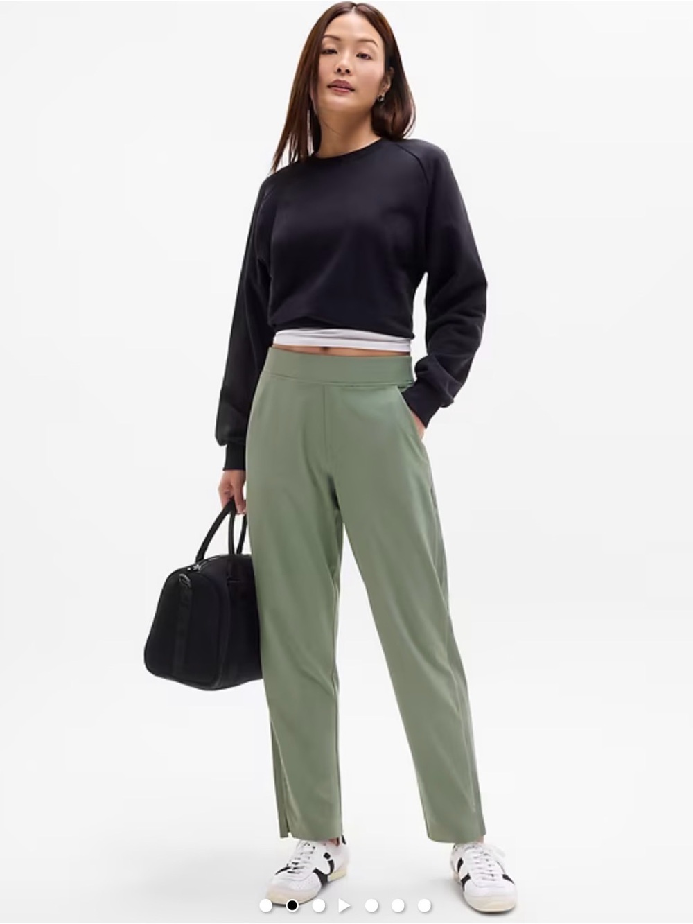 Athleta Brooklyn Ankle Pants Size 16 Olive Green Travel Stretch